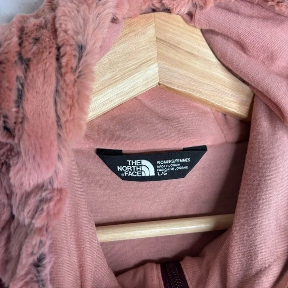 The North Face Furlander Faux Fur Hooded Vest Pink Size L EUC - Picture 8 of 11